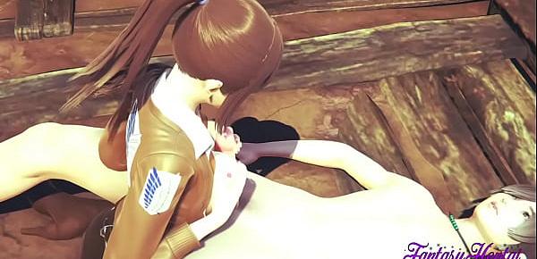 Attack on titans Hentai 3D - Sasha is fucked while on a mission and enjoys like a bitch